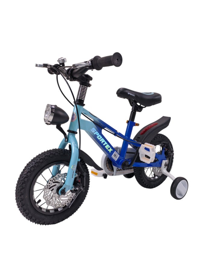 دراجة أطفال بهيكل فولاذي أزرق وأسود 12 بوصة G16BHM2537-12